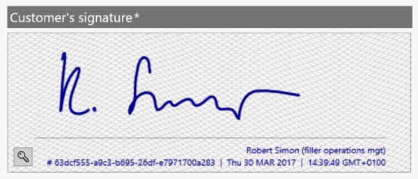 Echte biometrische Unterschrift