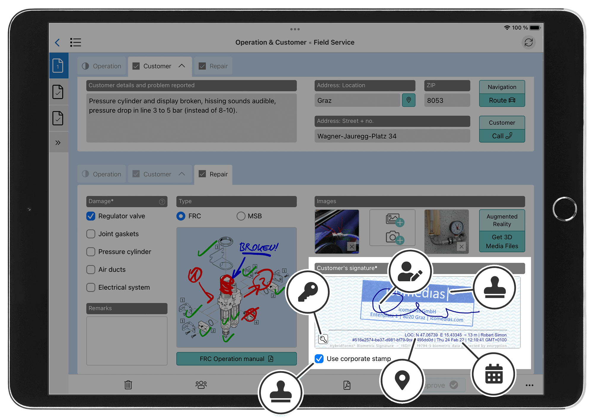 HybridForms: Unterschriftenfeld mit Corporate Stamp