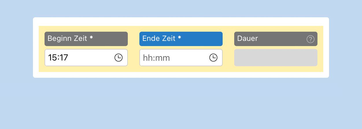 HybridForms App: Usaability - Automatische Berechnungen