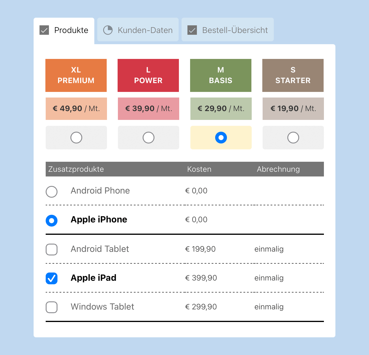 HybridForms App: Usaability - Automatische Berechnungen