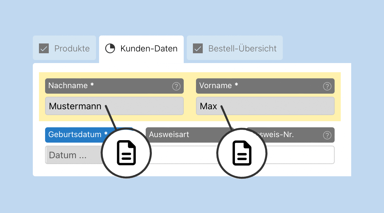 HybridForms App: Usability - Vorausgefüllte Formularfelder