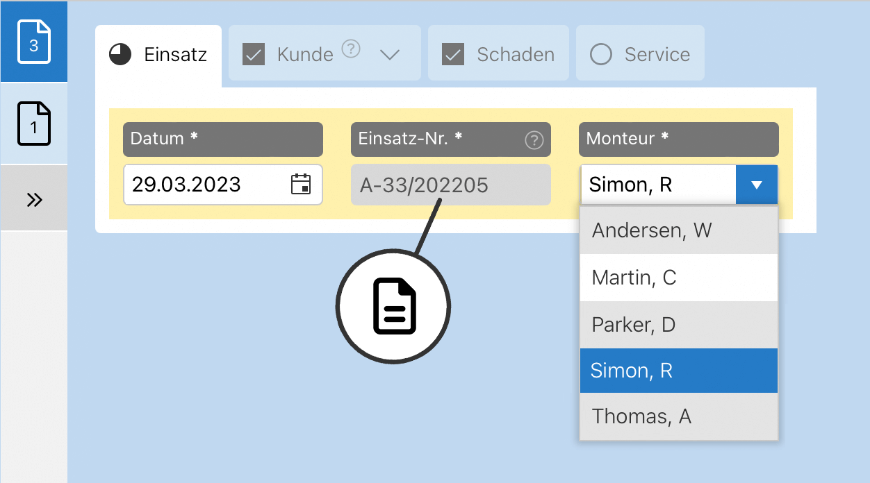 HybridForms App: Usability - Vorausgefüllte Formularfelder