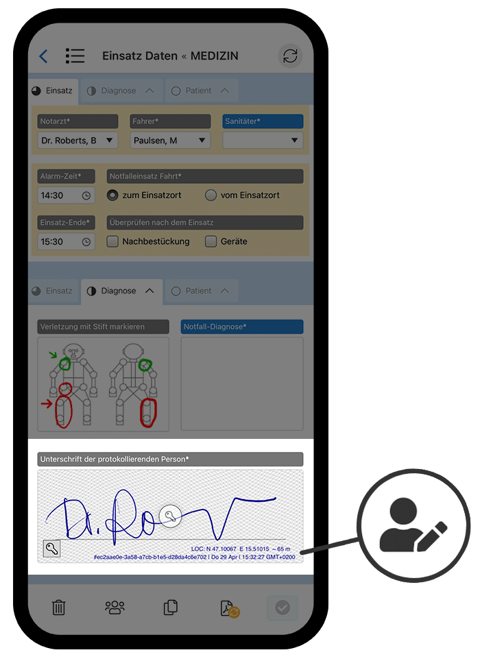 HybridForms App Unterschriften-Feld HybridForms App Unterschriften-Feld
