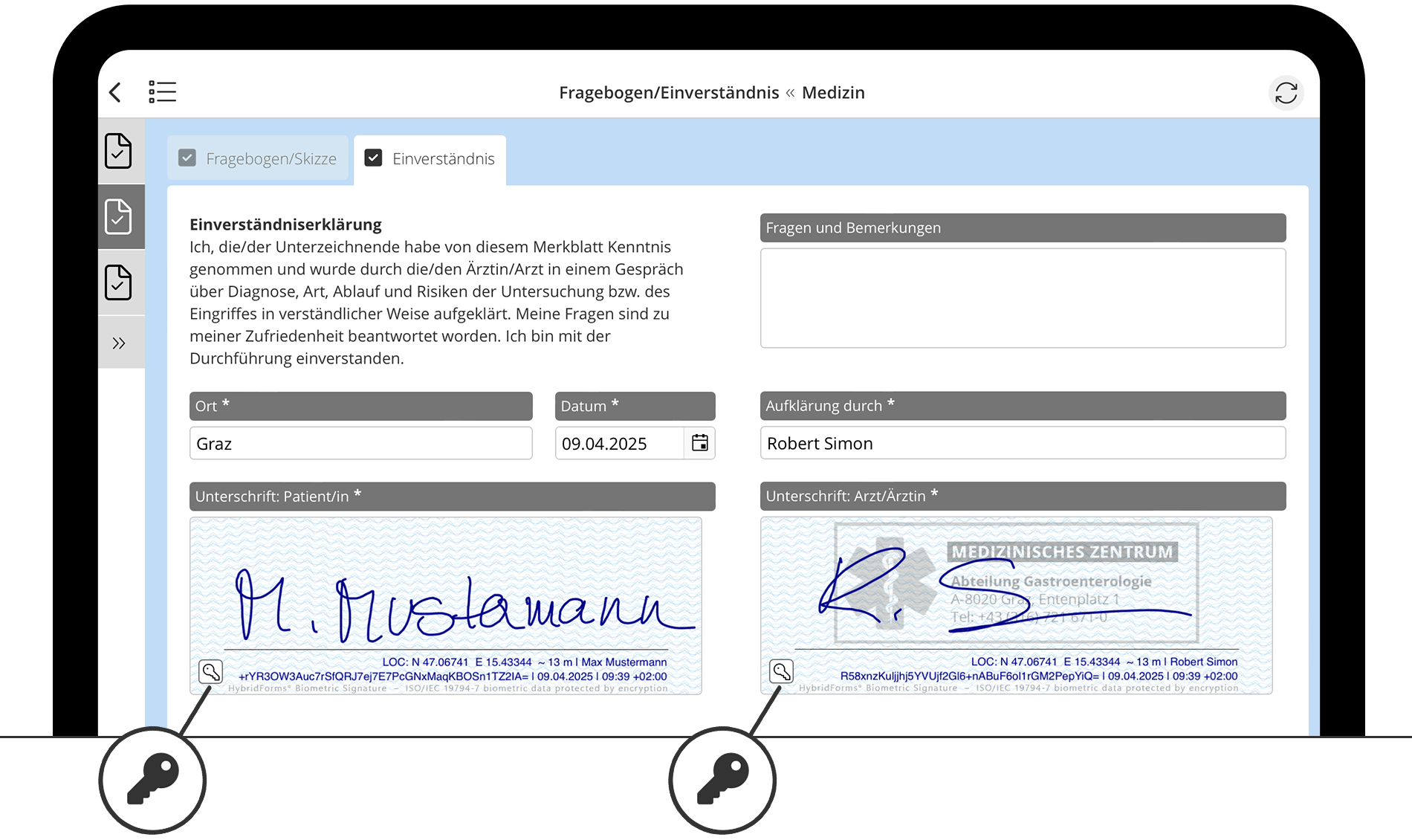 HybridForms: Biometrische Unterschriften mit Meta-Daten HybridForms: Biometrische Unterschriften mit Meta-Daten