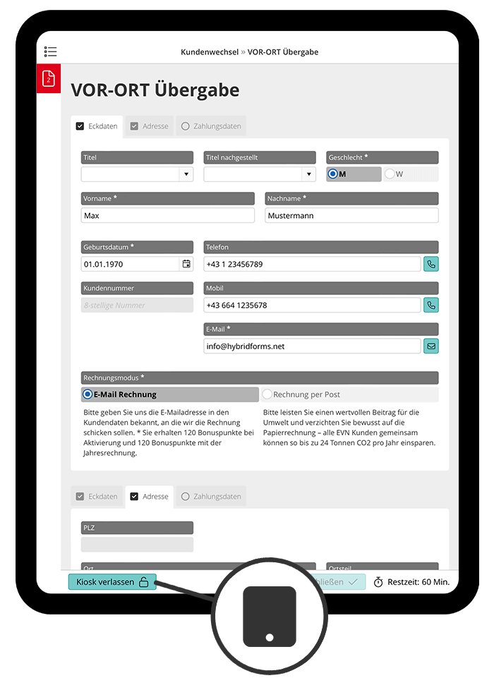 HybridForms: Kiosk-Modus HybridForms: Workflow Stages