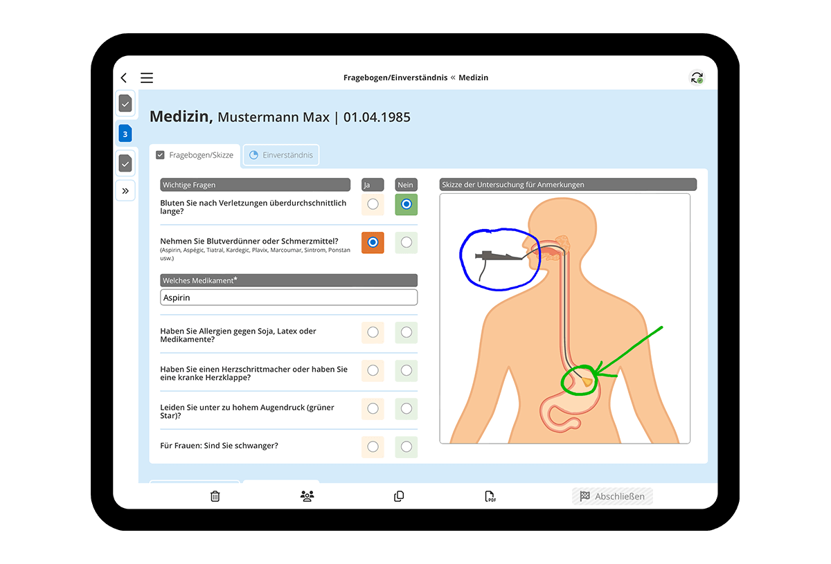 HybridForms: Demo-Formular Medizin / Healthcare
