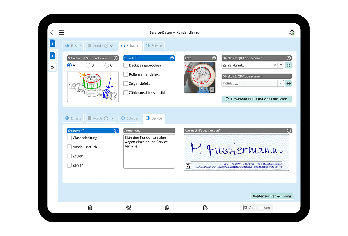 HybridForms: Biometrische Unterschrift