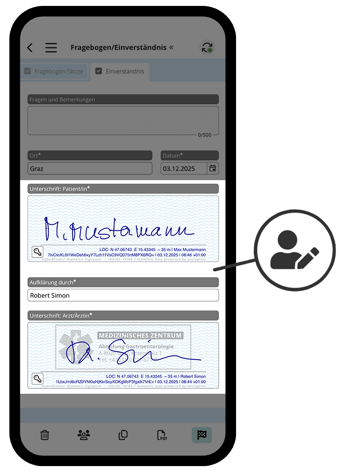 HybridForms App Unterschriften-Feld HybridForms App Unterschriften-Feld