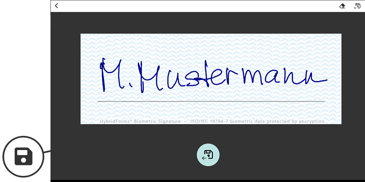 Speichern der Unterschrift in der HybridForms App