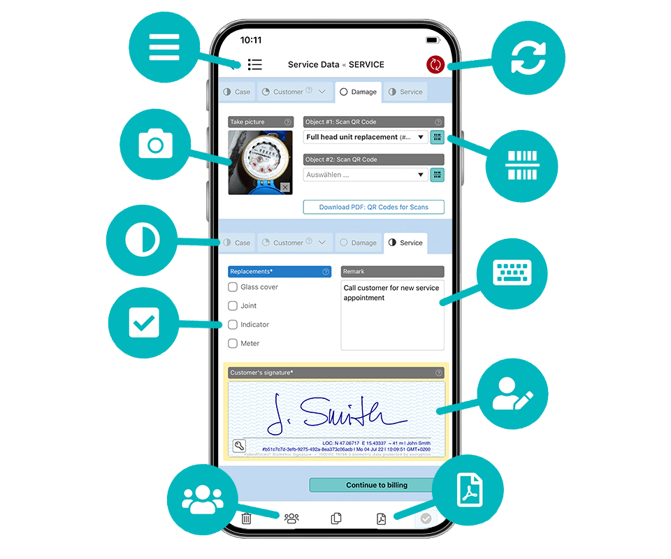HybridForms: Digital documentation and mobile forms processes