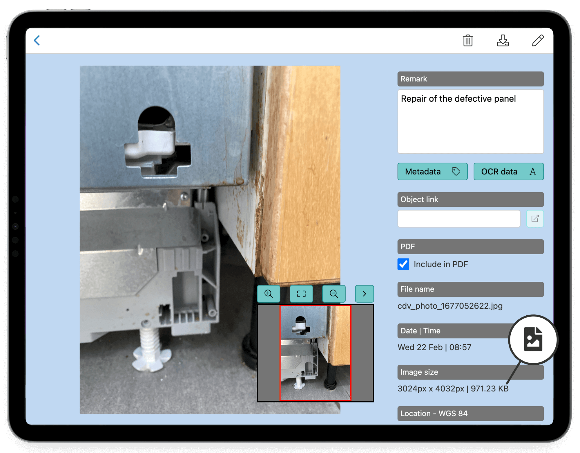 HybridForms: File size for photo documentation