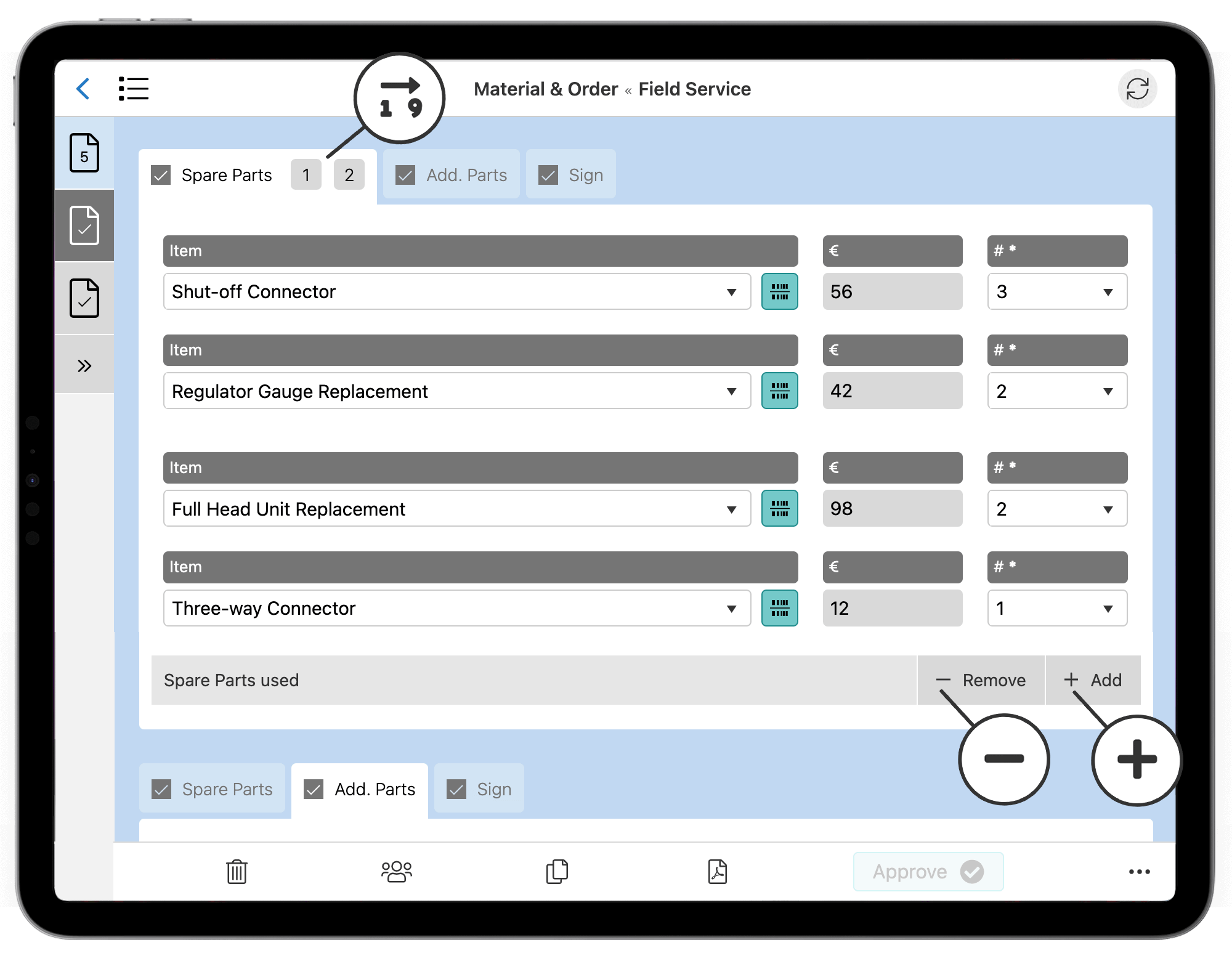 HybridForms: Repeating Units with sorting