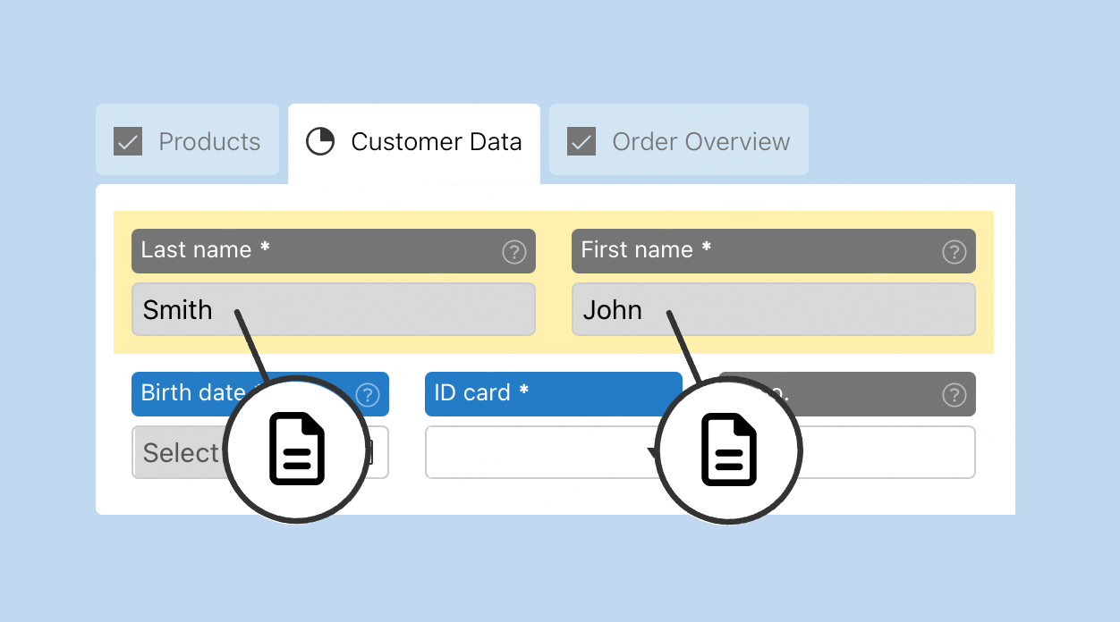 HybridForms App: Usability - Pre-populated form fields