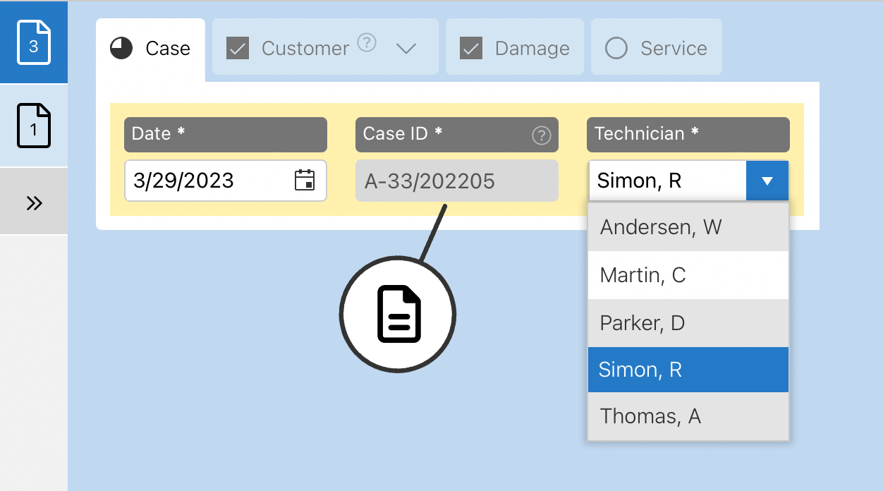 HybridForms App: Usability - Pre-populated form fields