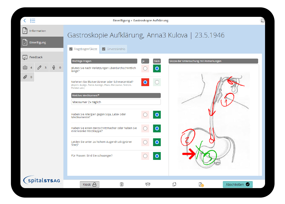 Digitally documented patient information at Spital STS hospital