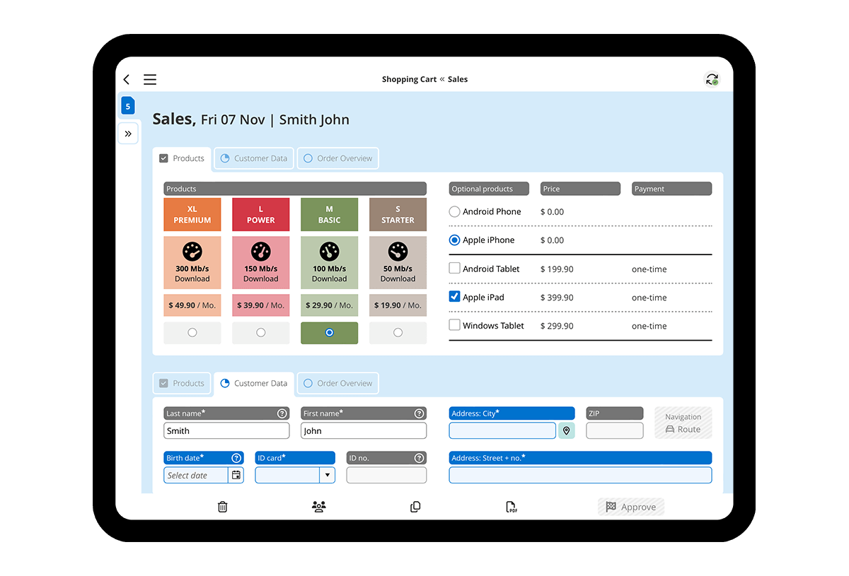 HybridForms: Use Case Sales