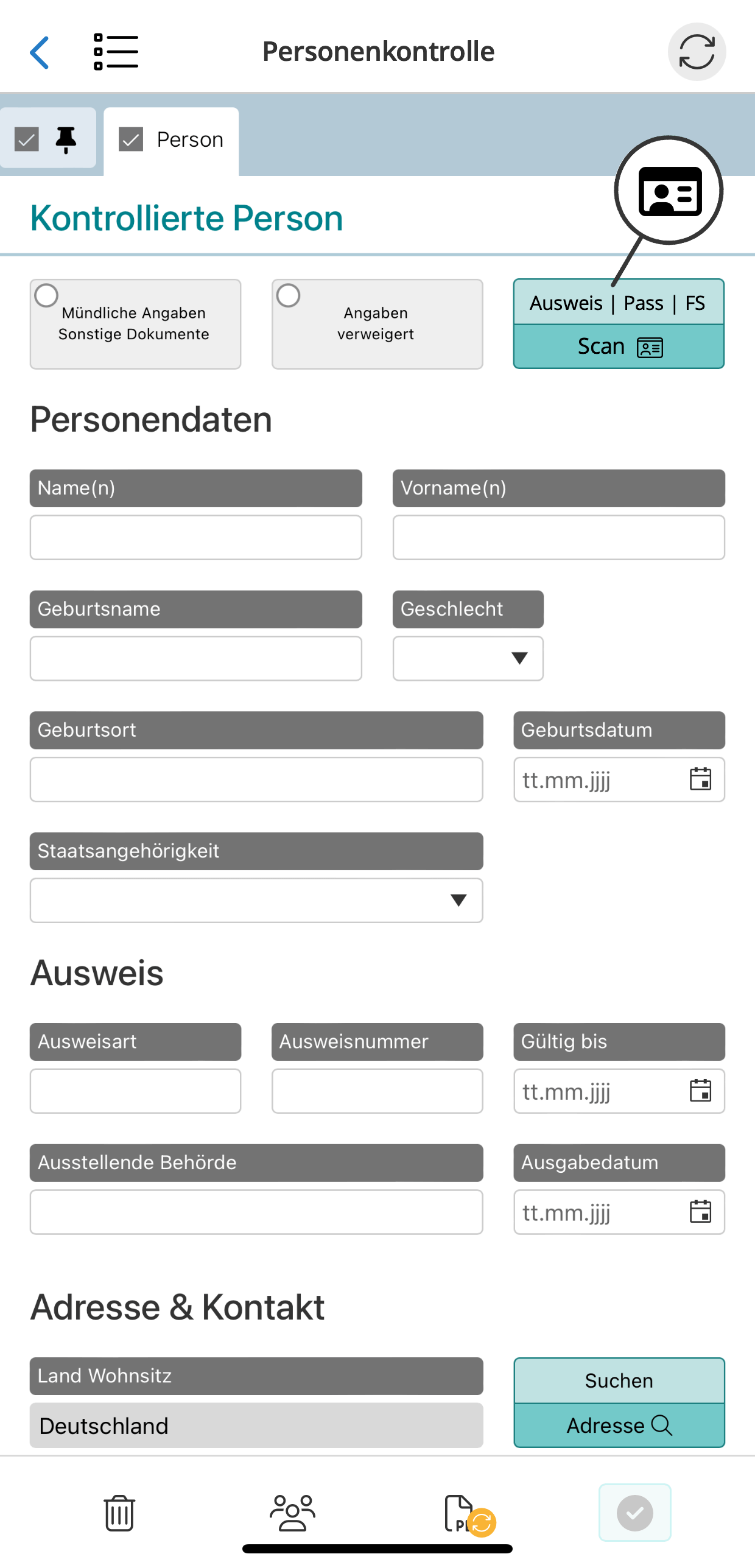 HybridForms Version 9.5: Scans of identity cards with Regula Forensics