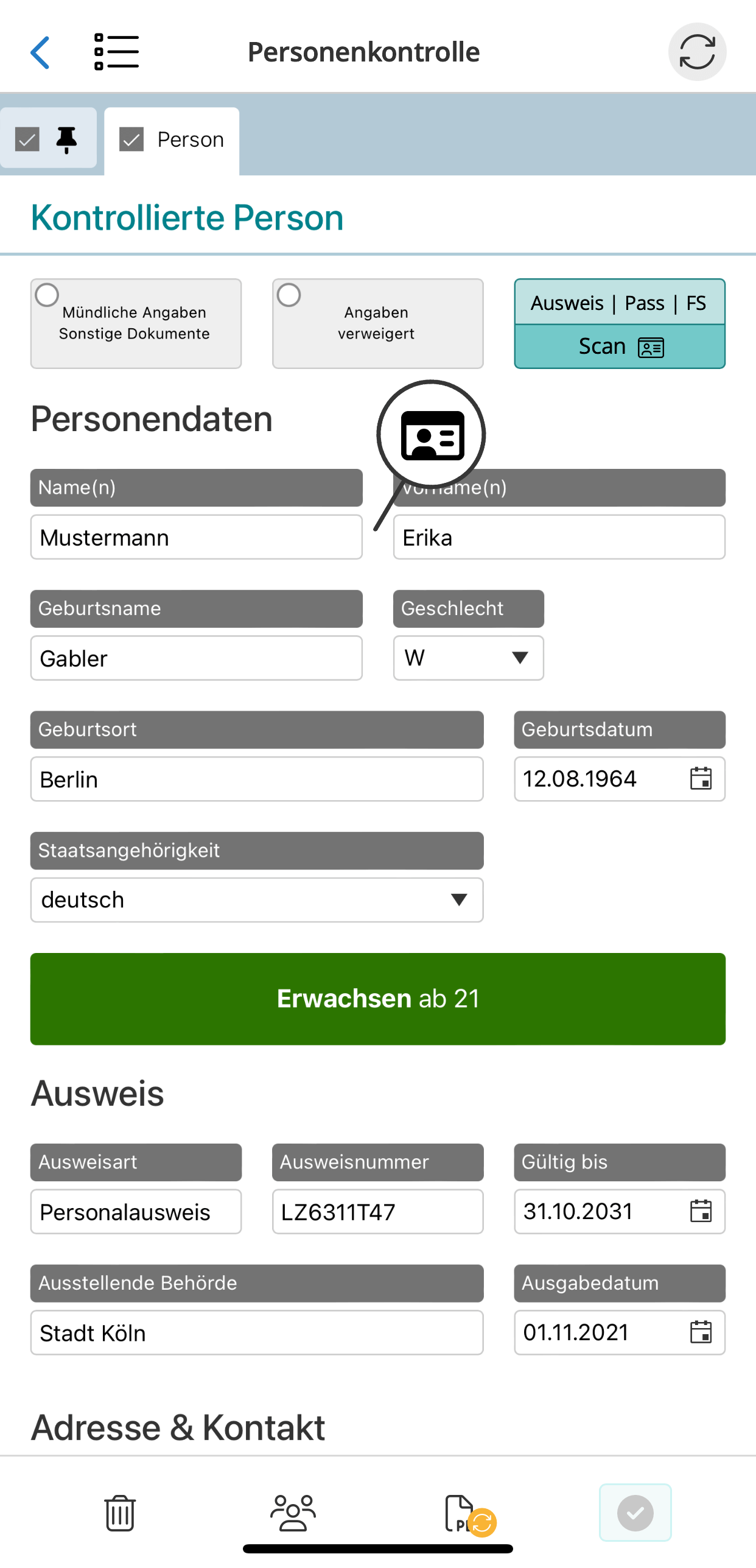 HybridForms Version 9.5: Scans of identity cards with Regula Forensics