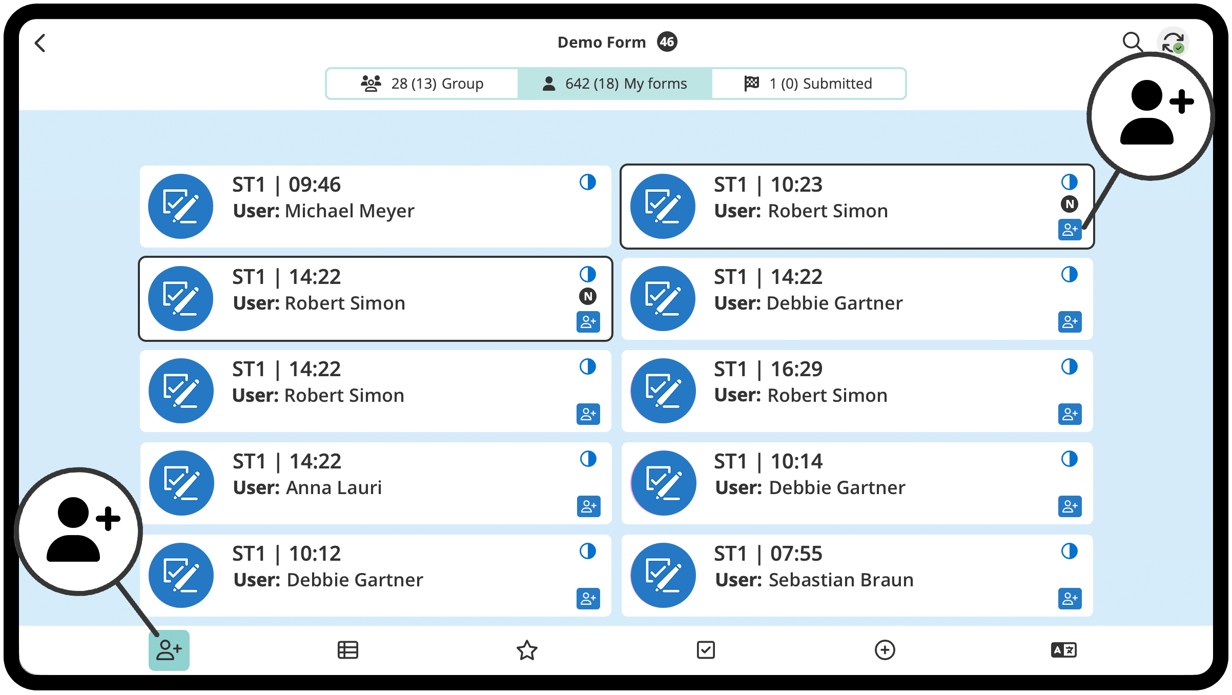 HybridForms Version 10.7: Listpage Admin Read