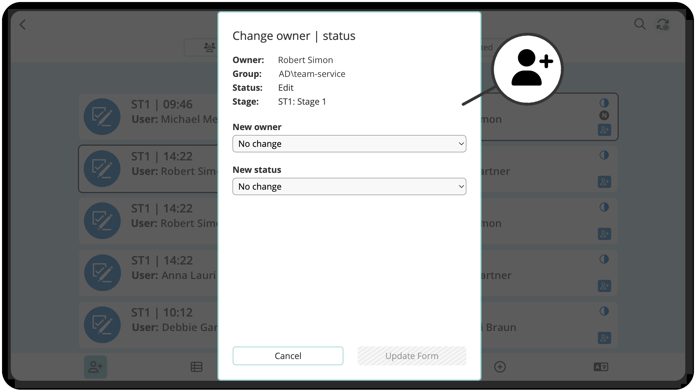 HybridForms Version 10.7: Listpage Admin Read